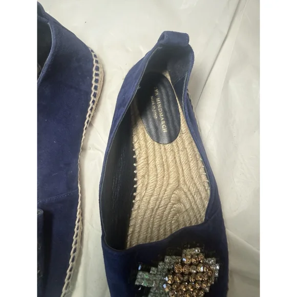 Anya Hindmarch Navy Espadrilles Size 37 Leather Suede - Picture 13 of 14